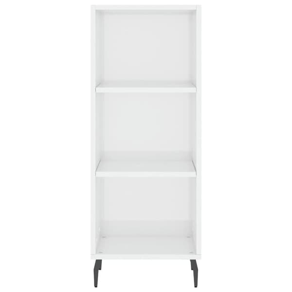 vidaXL Highboard høyglans hvit 34,5x34x180 cm konstruert tre
