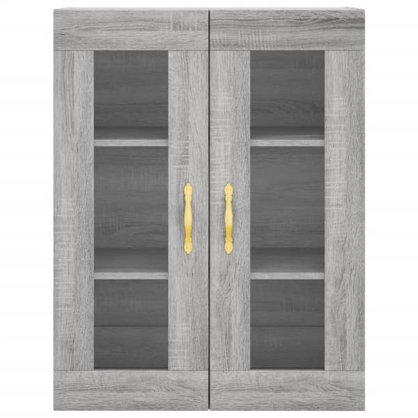 vidaXL Kaappi harmaa Sonoma 69,5x34x180 cm tekninen puu