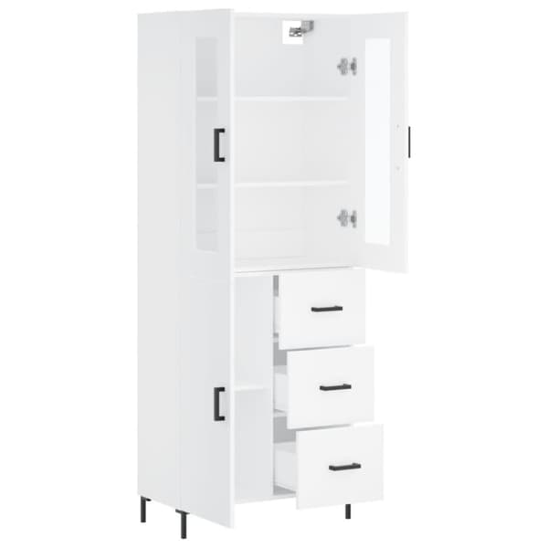 vidaXL højskab 69,5x34x180 cm konstrueret træ hvid