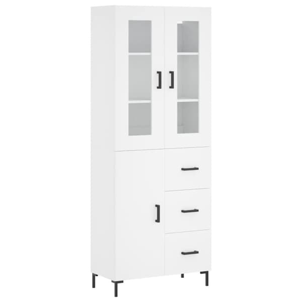 vidaXL højskab 69,5x34x180 cm konstrueret træ hvid