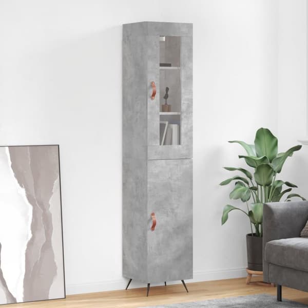 vidaXL skab 34,5x34x180 cm konstrueret træ betongrå