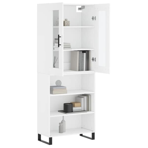 vidaXL højskab 69,5x34x180 cm konstrueret træ hvid