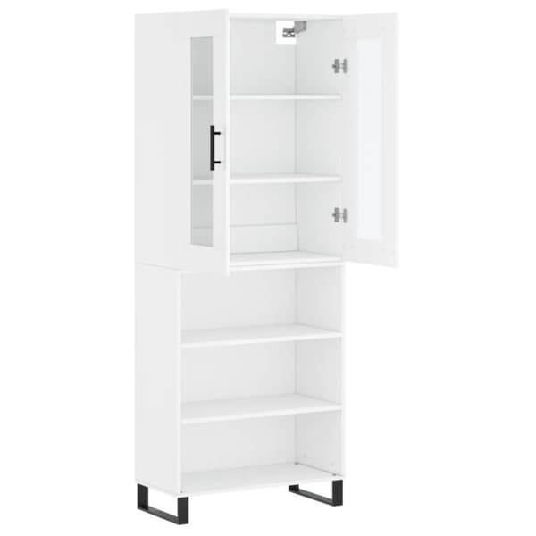 vidaXL højskab 69,5x34x180 cm konstrueret træ hvid