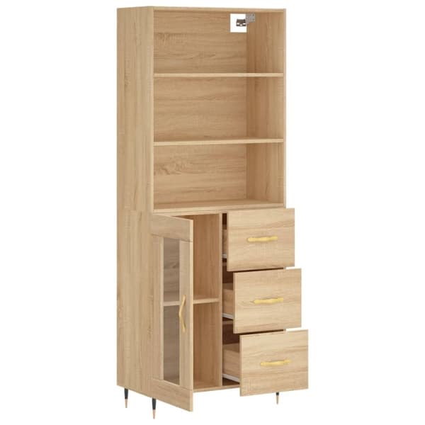 vidaXL højskab 69,5x34x180 cm konstrueret træ sonoma-eg