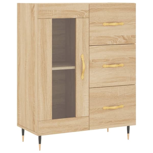 vidaXL højskab 69,5x34x180 cm konstrueret træ sonoma-eg