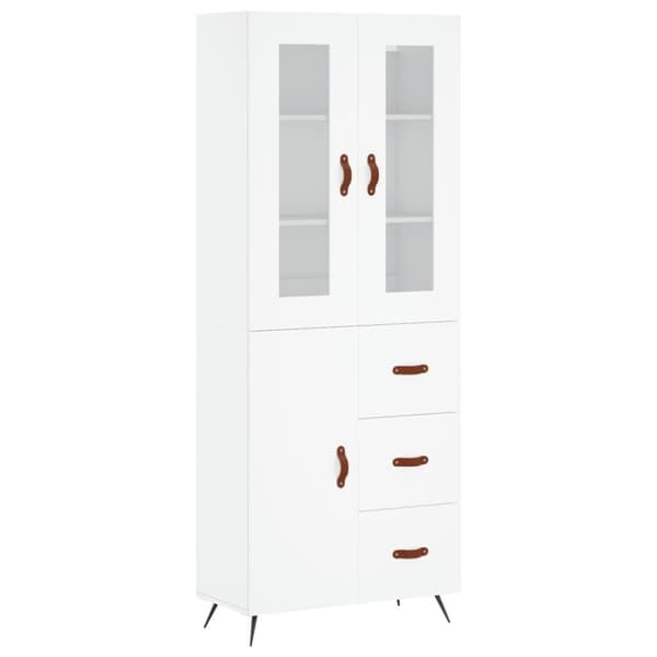vidaXL højskab 69,5x34x180 cm konstrueret træ hvid