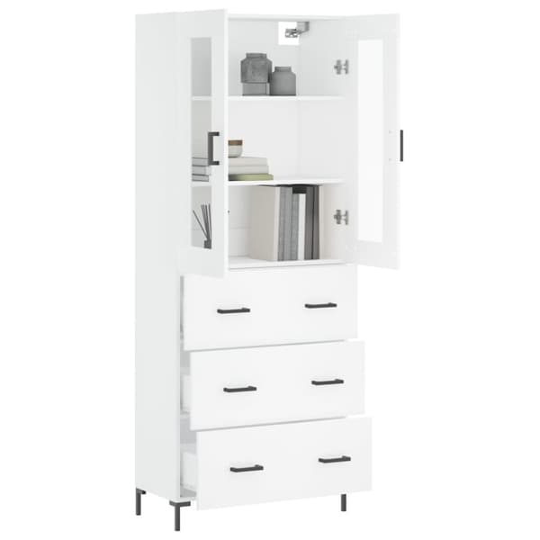 vidaXL højskab 69,5x34x180 cm konstrueret træ hvid
