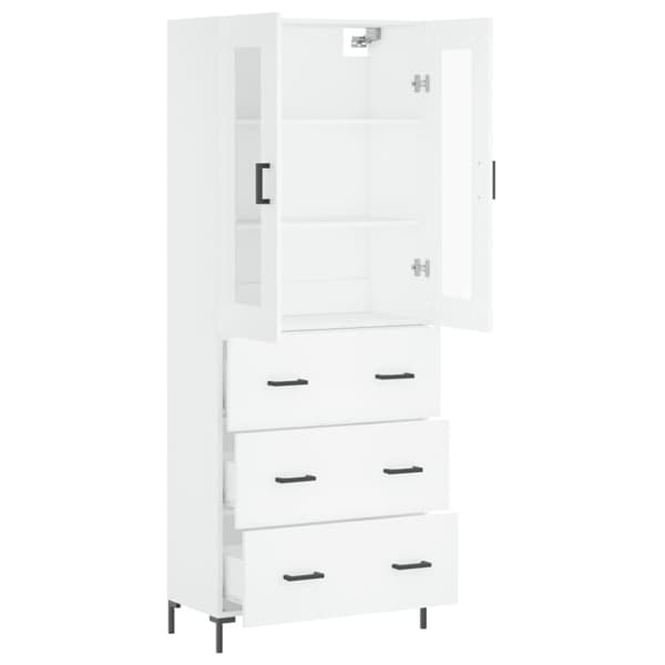 vidaXL højskab 69,5x34x180 cm konstrueret træ hvid