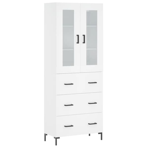 vidaXL højskab 69,5x34x180 cm konstrueret træ hvid