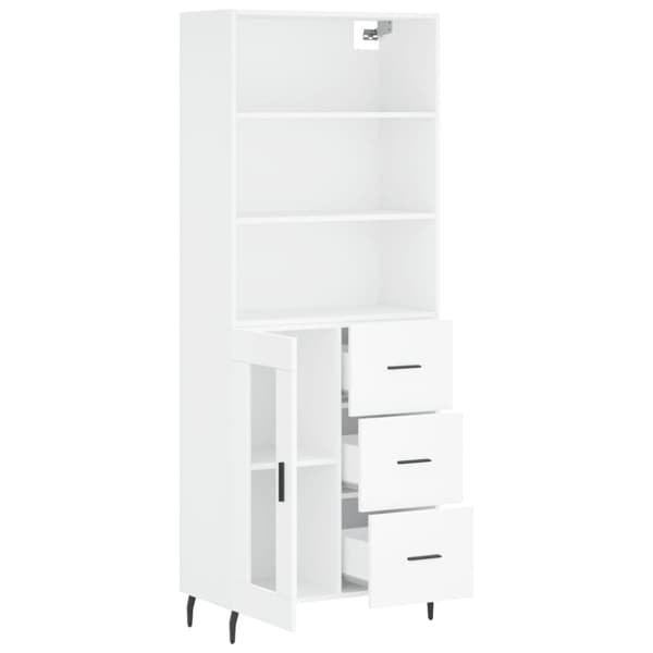 vidaXL højskab 69,5x34x180 cm konstrueret træ hvid