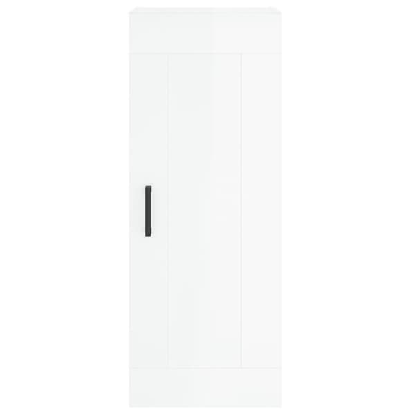 vidaXL Highboard høyglans hvit 34,5x34x180 cm konstruert tre