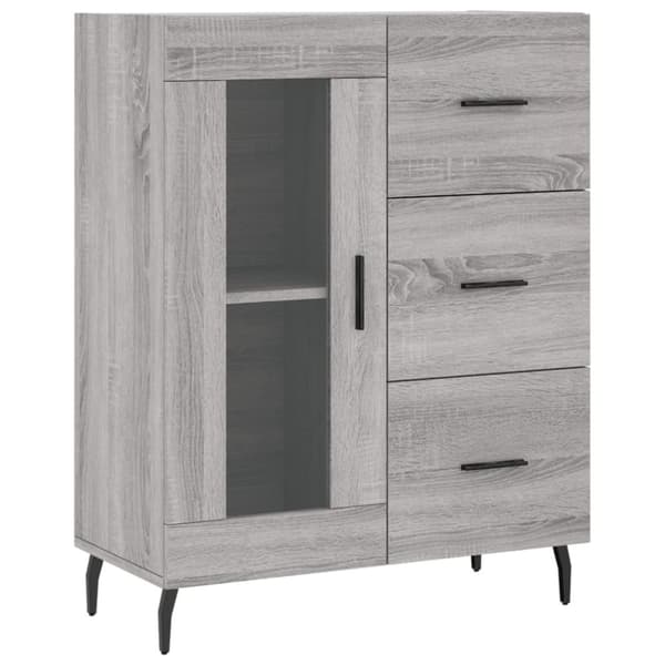 vidaXL højskab 69,5x34x180 cm konstrueret træ grå sonoma-eg