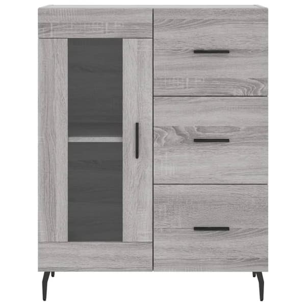 vidaXL højskab 69,5x34x180 cm konstrueret træ grå sonoma-eg