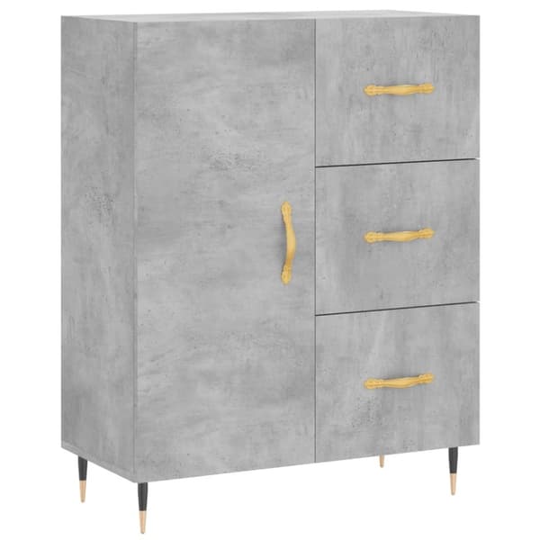 vidaXL Kaappi betoninharmaa 69,5x34x180 cm tekninen puu