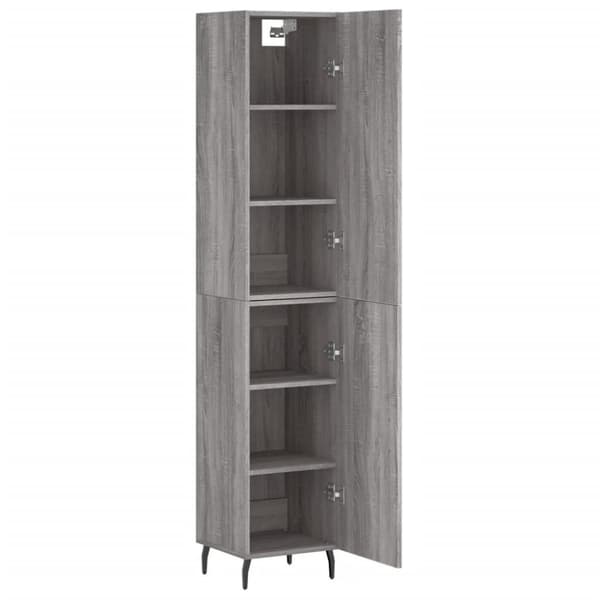 vidaXL Highboard grå sonoma 34,5x34x180 cm konstruert tre