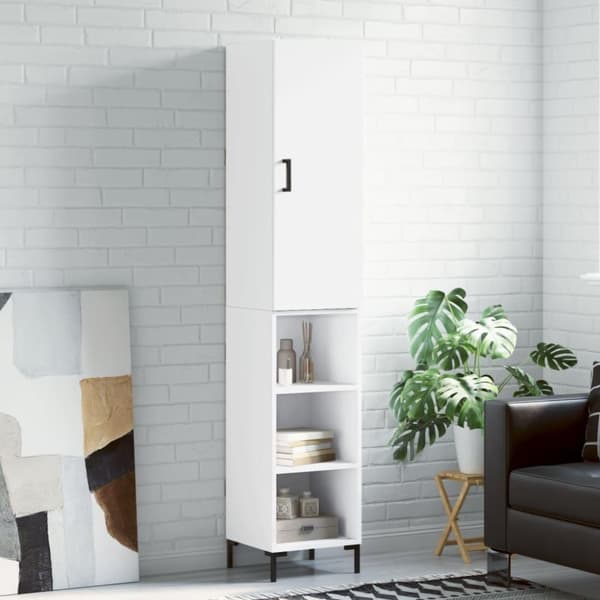 vidaXL skab 34,5x34x180 cm konstrueret træ hvid