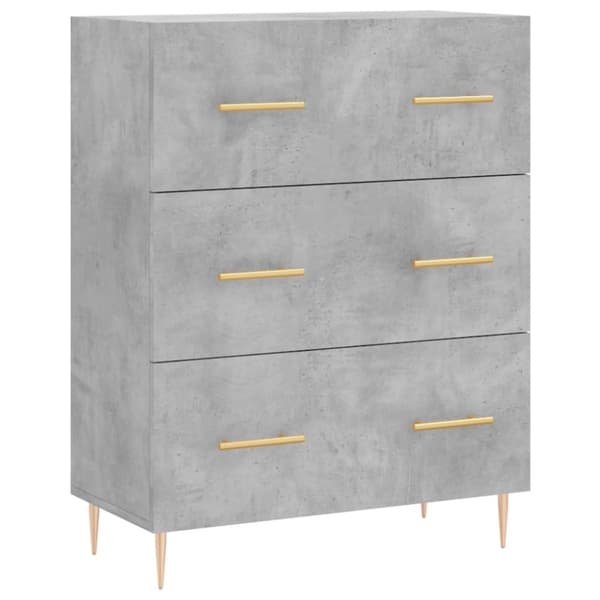 vidaXL Highboard betonggrå 69,5x34x180 cm konstruert tre