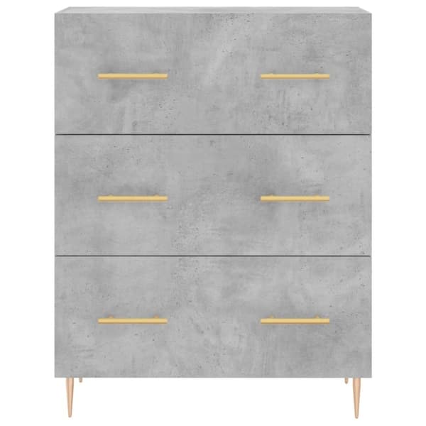 vidaXL Highboard betonggrå 69,5x34x180 cm konstruert tre