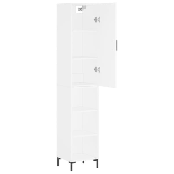 vidaXL Highboard hvit 34,5x34x180 cm konstruert tre