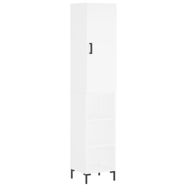 vidaXL Highboard hvit 34,5x34x180 cm konstruert tre