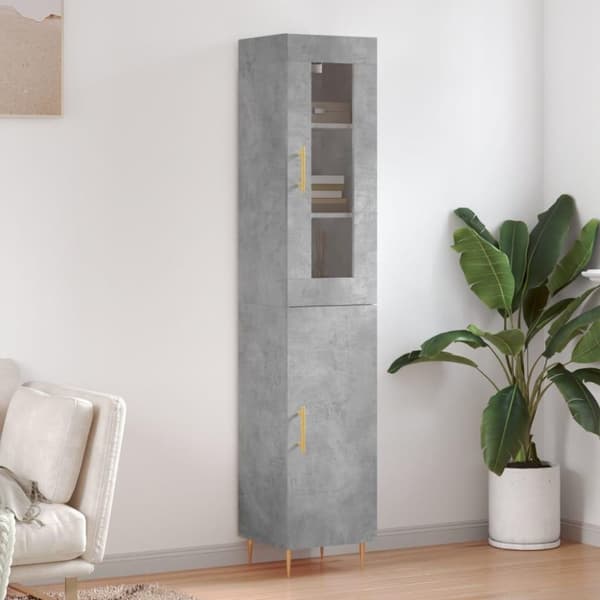 vidaXL skab 34,5x34x180 cm konstrueret træ betongrå