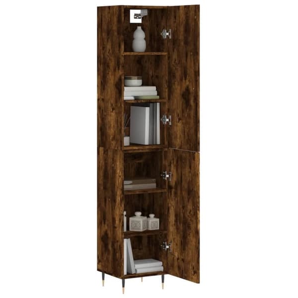 vidaXL skab 34,5x34x180 cm konstrueret træ røget egetræ