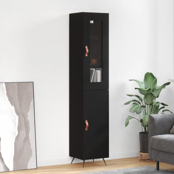 vidaXL skab 34,5x34x180 cm konstrueret træ sort