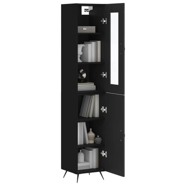 vidaXL skab 34,5x34x180 cm konstrueret træ sort