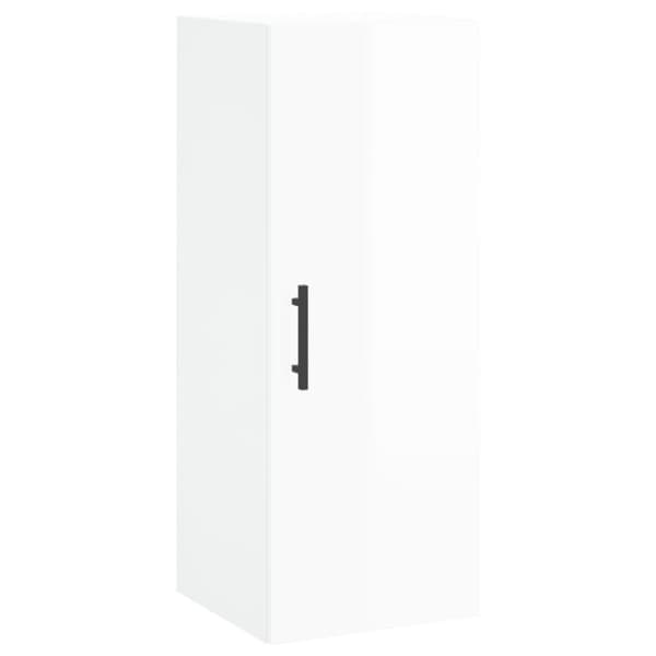 vidaXL Highboard høyglans hvit 34,5x34x180 cm konstruert tre