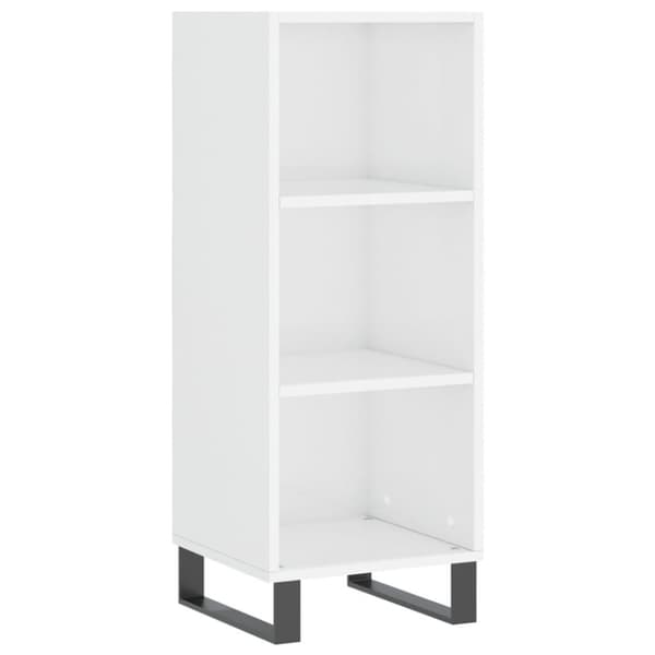 vidaXL Highboard høyglans hvit 34,5x34x180 cm konstruert tre