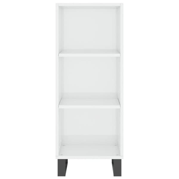 vidaXL Highboard høyglans hvit 34,5x34x180 cm konstruert tre