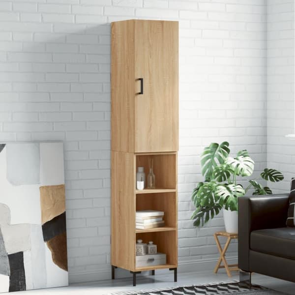 vidaXL skab 34,5x34x180 cm konstrueret træ sonoma-eg