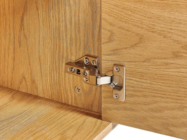 Skænk 3 døre lyst træ med sorte metalben Fritstående skab med hylder Opbevaringsenhed til hjemmet Highboard Minimalistisk
