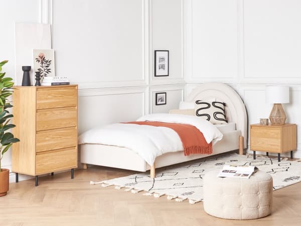 Kommode Lyst tre Svarte metallben 60 x 40 x 104 cm 4 skuffer Oppbevaring Minimalistisk Moderne