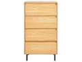 Miniatyrbilde 5 av 10: Kommode Lyst tre Svarte metallben 60 x 40 x 104 cm 4 skuffer Oppbevaring Minimalistisk Moderne