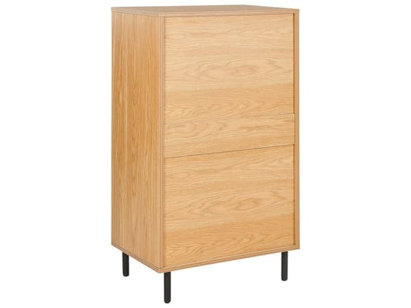 Kommode Lyst tre Svarte metallben 60 x 40 x 104 cm 4 skuffer Oppbevaring Minimalistisk Moderne