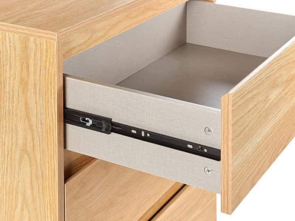 Kommode Lyst tre Svarte metallben 60 x 40 x 104 cm 4 skuffer Oppbevaring Minimalistisk Moderne