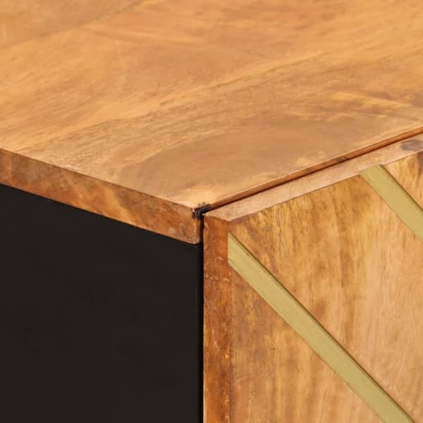 vidaXL Skänk brun och svart 60x33,5x75 cm massivt mangoträ