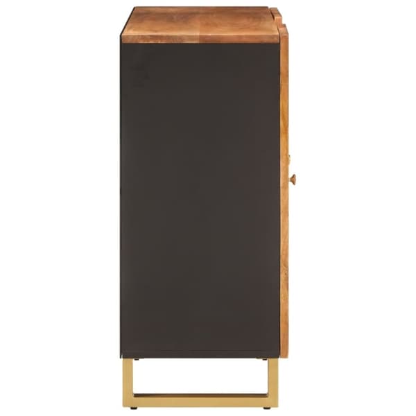 vidaXL skænk 90x33,5x75 cm massivt mangotræ brun og sort