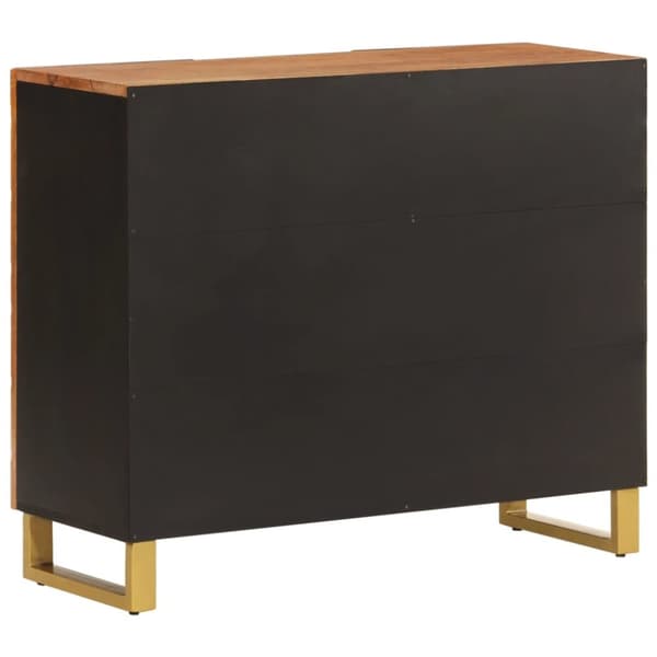 vidaXL skænk 90x33,5x75 cm massivt mangotræ brun og sort