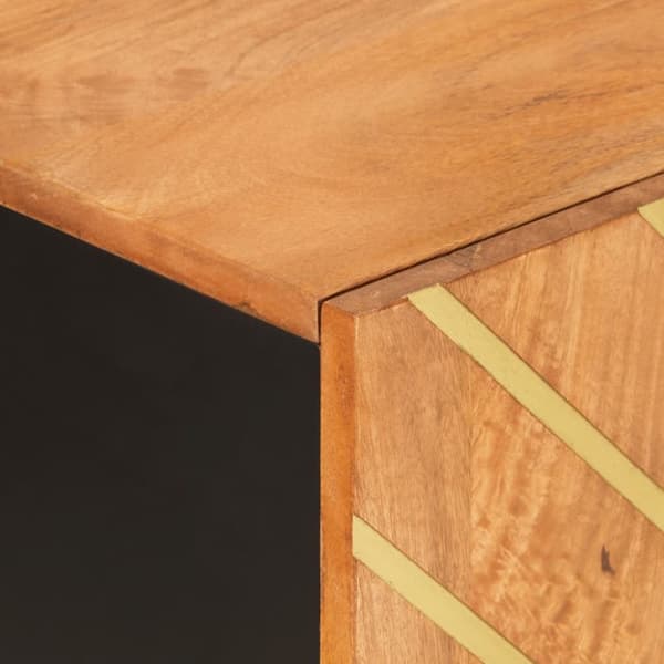vidaXL skænk 90x33,5x75 cm massivt mangotræ brun og sort