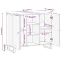 Miniatyrbillede 11 af 11: vidaXL skænk 90x33,5x75 cm massivt mangotræ brun og sort