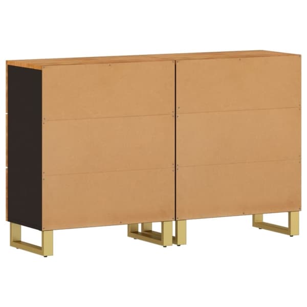 vidaXL Sivukaapit 2 kpl ruskea ja musta 60x33,5x75 cm täysi mangopuu