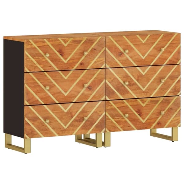 vidaXL Sivukaapit 2 kpl ruskea ja musta 60x33,5x75 cm täysi mangopuu