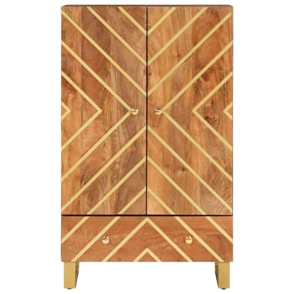 vidaXL skab 60x33,5x100 cm massivt mangotræ brun og sort