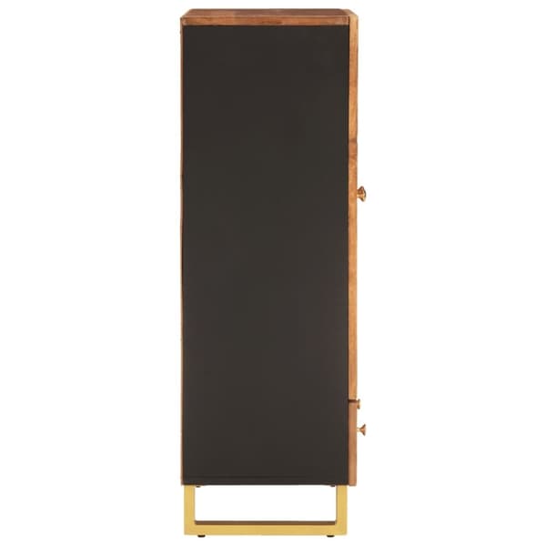 vidaXL skab 60x33,5x100 cm massivt mangotræ brun og sort