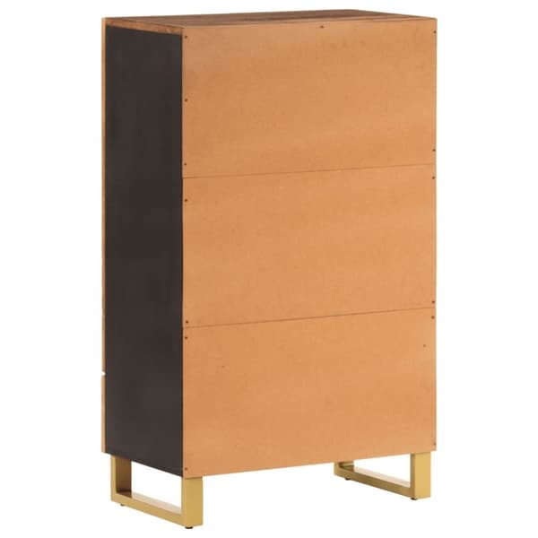 vidaXL skab 60x33,5x100 cm massivt mangotræ brun og sort