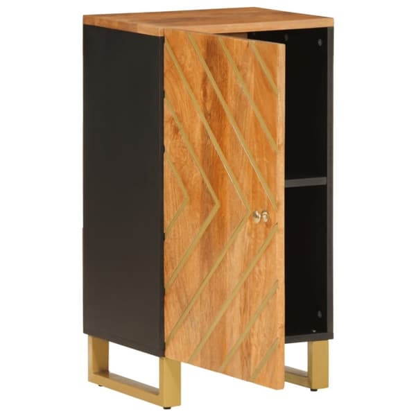 vidaXL kommode 40x33,5x75 cm massivt mangotræ brun og sort