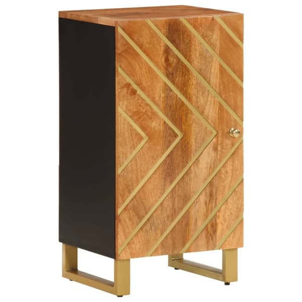 vidaXL kommode 40x33,5x75 cm massivt mangotræ brun og sort