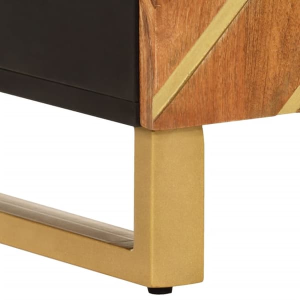 vidaXL TV-benk brun og svart 40x33,5x75 cm heltre mango